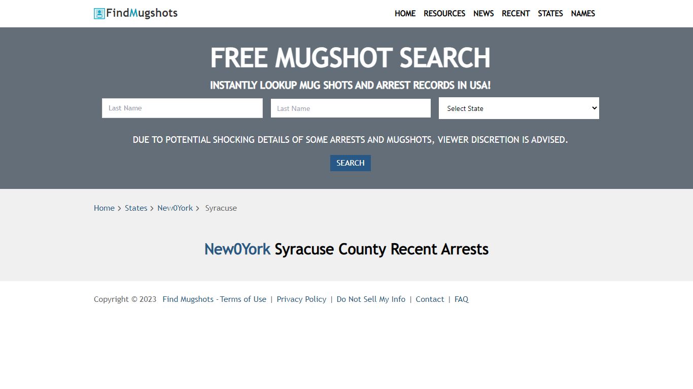 Find Syracuse New York Mugshots - Find Mugshots