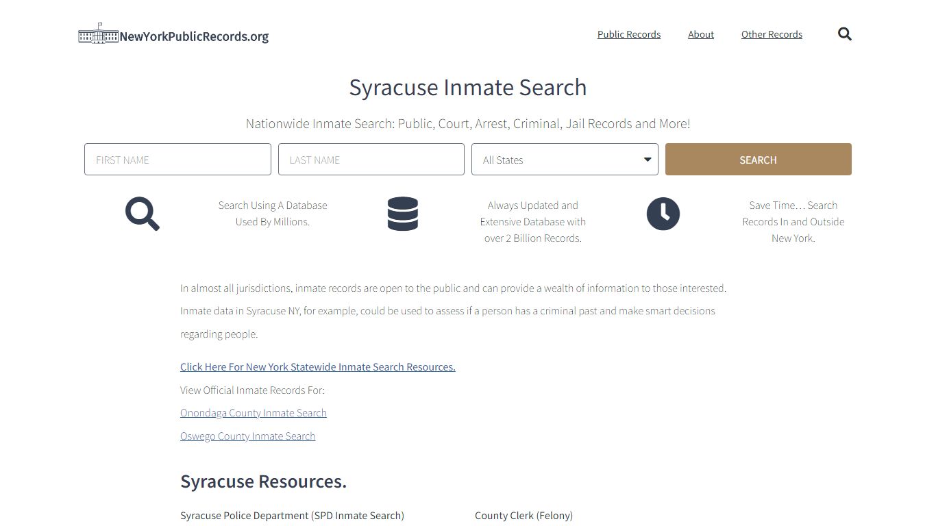 Syracuse Inmate Search - SPD Current & Past Jail Records
